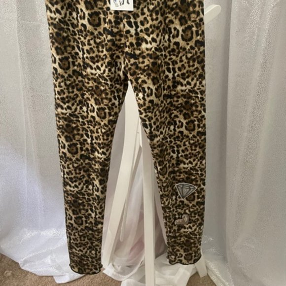 Lola & The Boys  CHEETAH PATCH LEGGINGS - Sz 12 - Picture 4 of 5